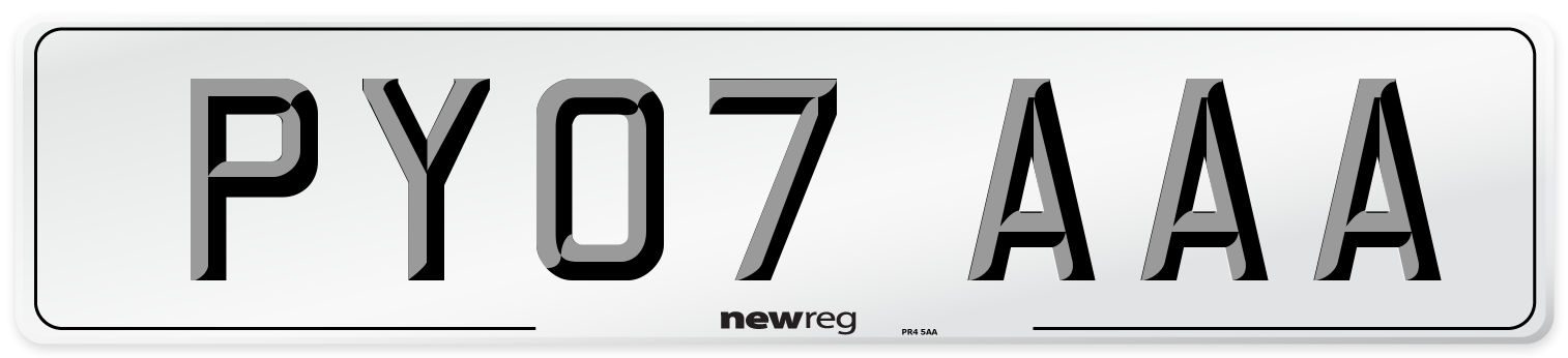 PY07 AAA Number Plate from New Reg